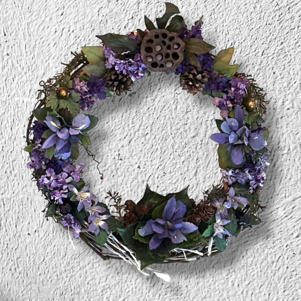 Handmade Lavender Faux Floral Wreath